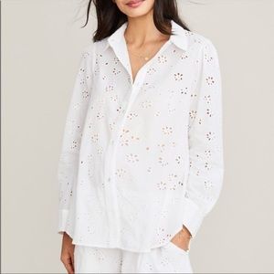 New!!! Hatch Eyelet White Shirt- button down
